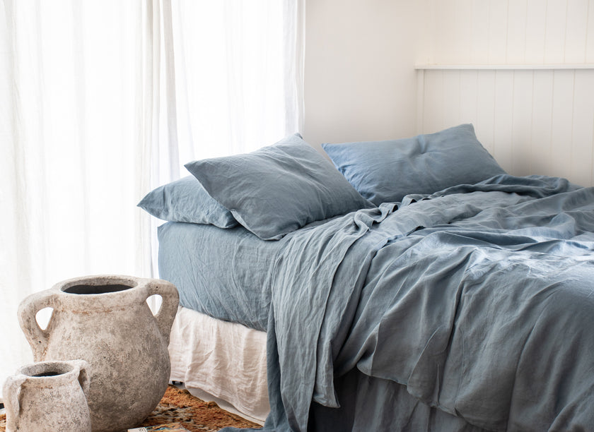 Marine Blue I Love Linen Sheets