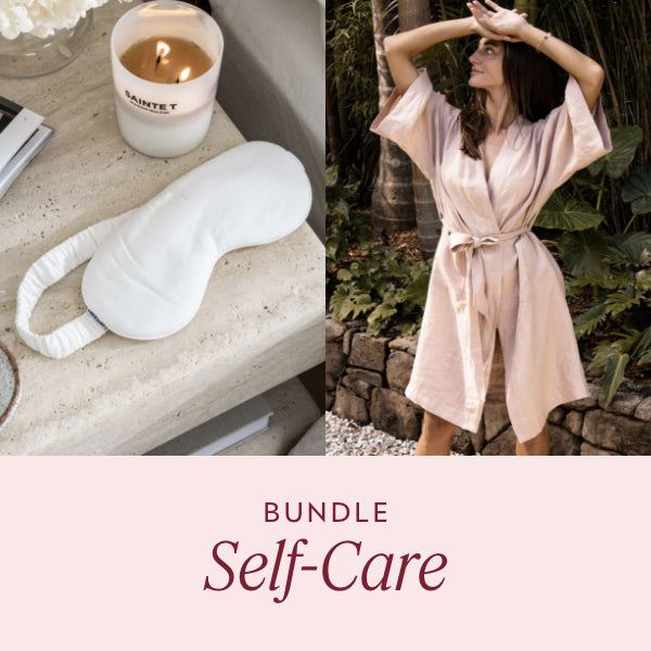 Clay Robe + White Bamboo Eye Mask Set