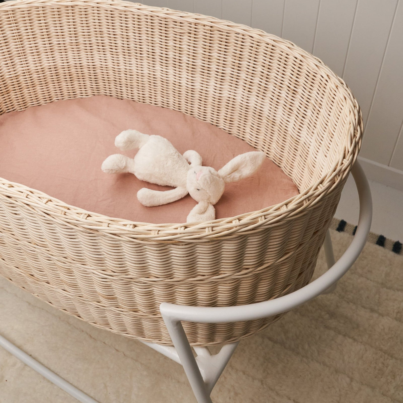 French Flax Linen Bassinet Sheet in Clay