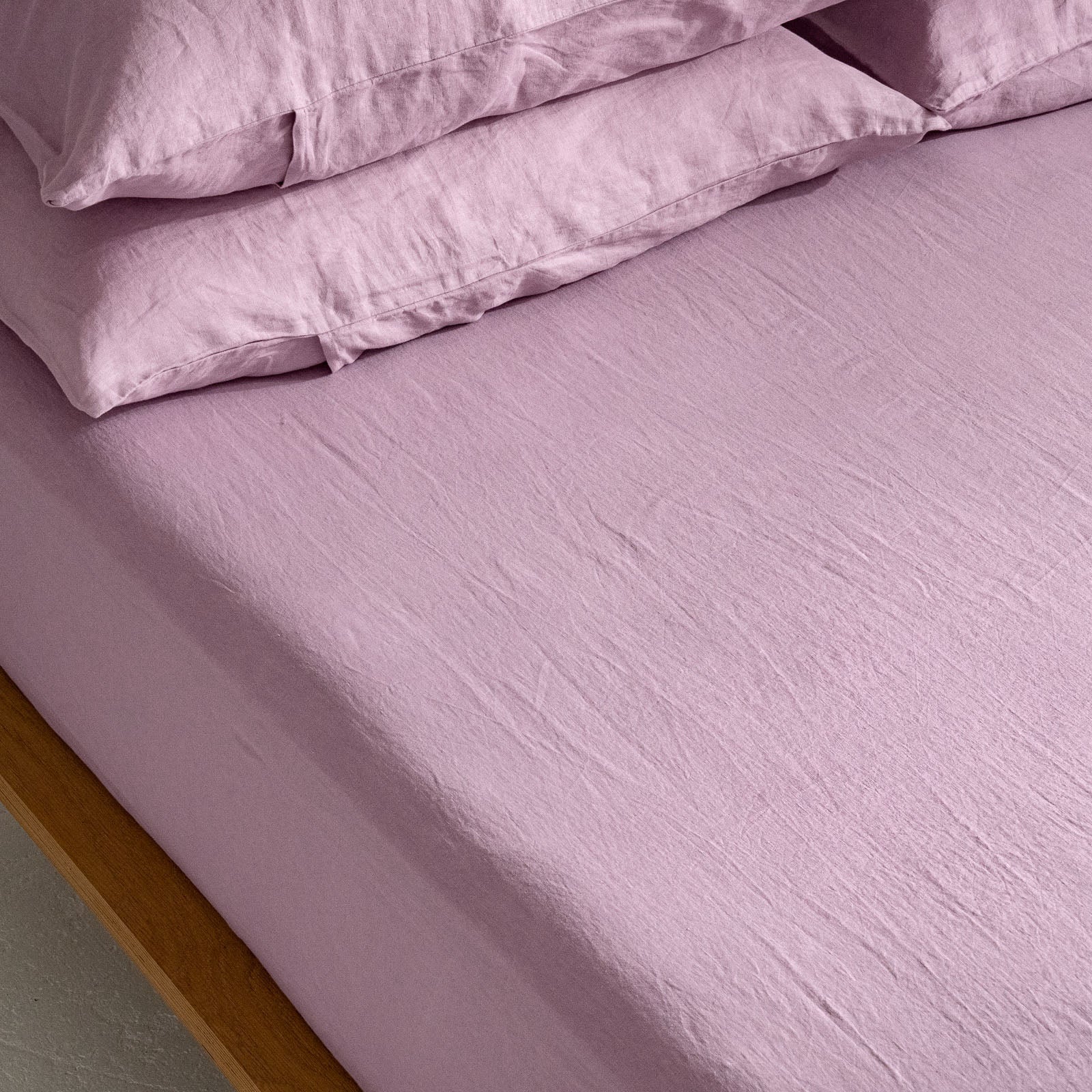 Mauve linen fitted sheet. Queen, King shops stonewashed linen bed sheet