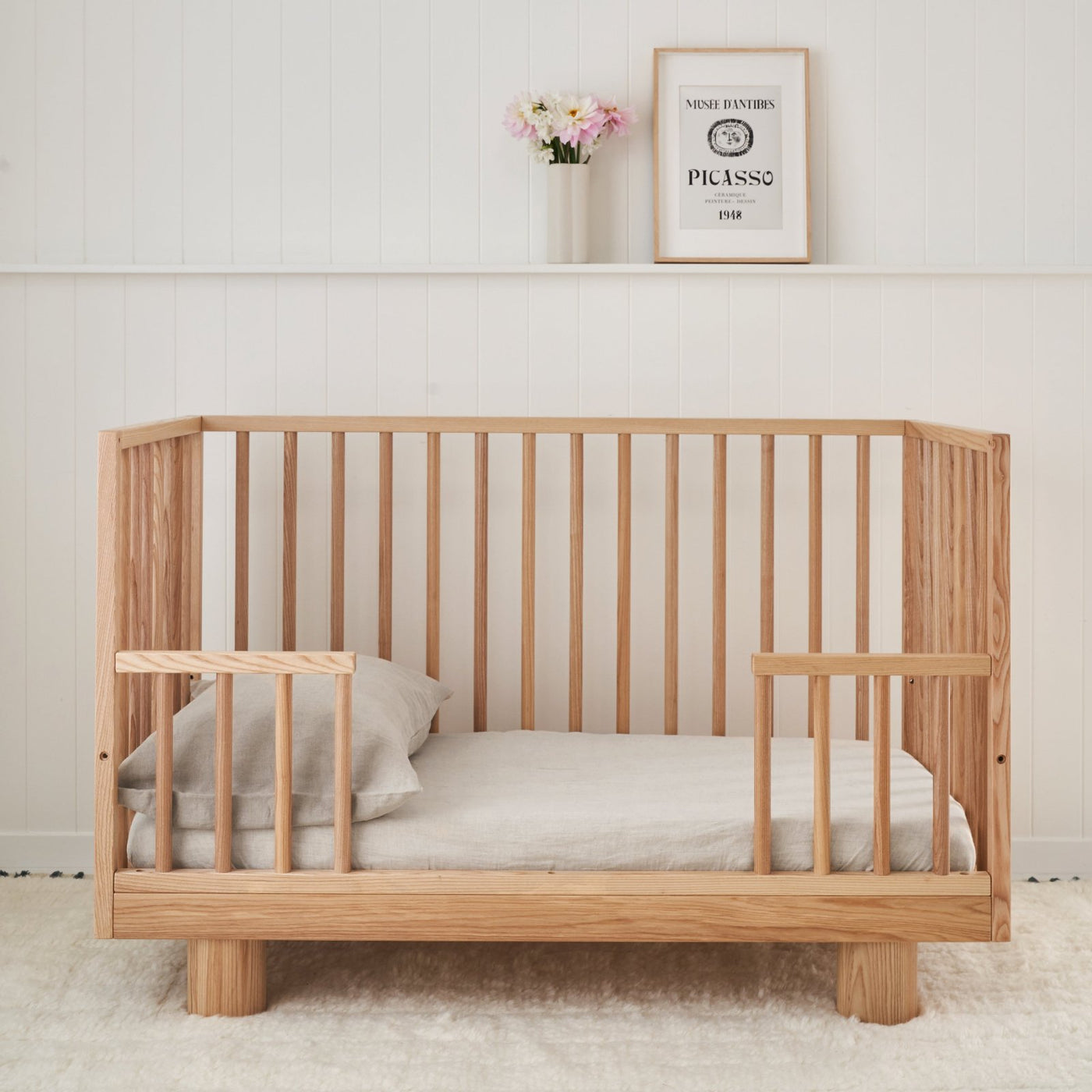 French Flax Linen Cot Sheet in Natural