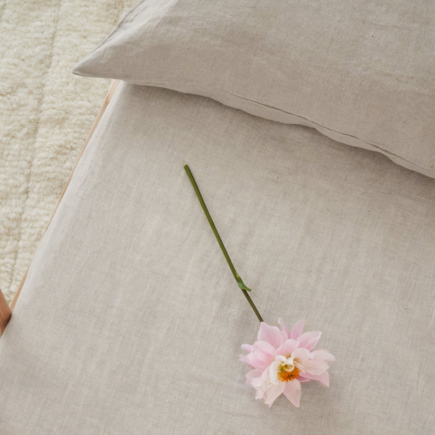 French Flax Linen Cot Sheet in Natural