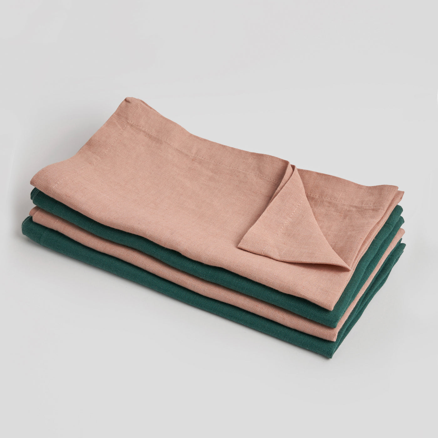 French Flax Linen Napkins (Set Of 4) in Jade/Clay