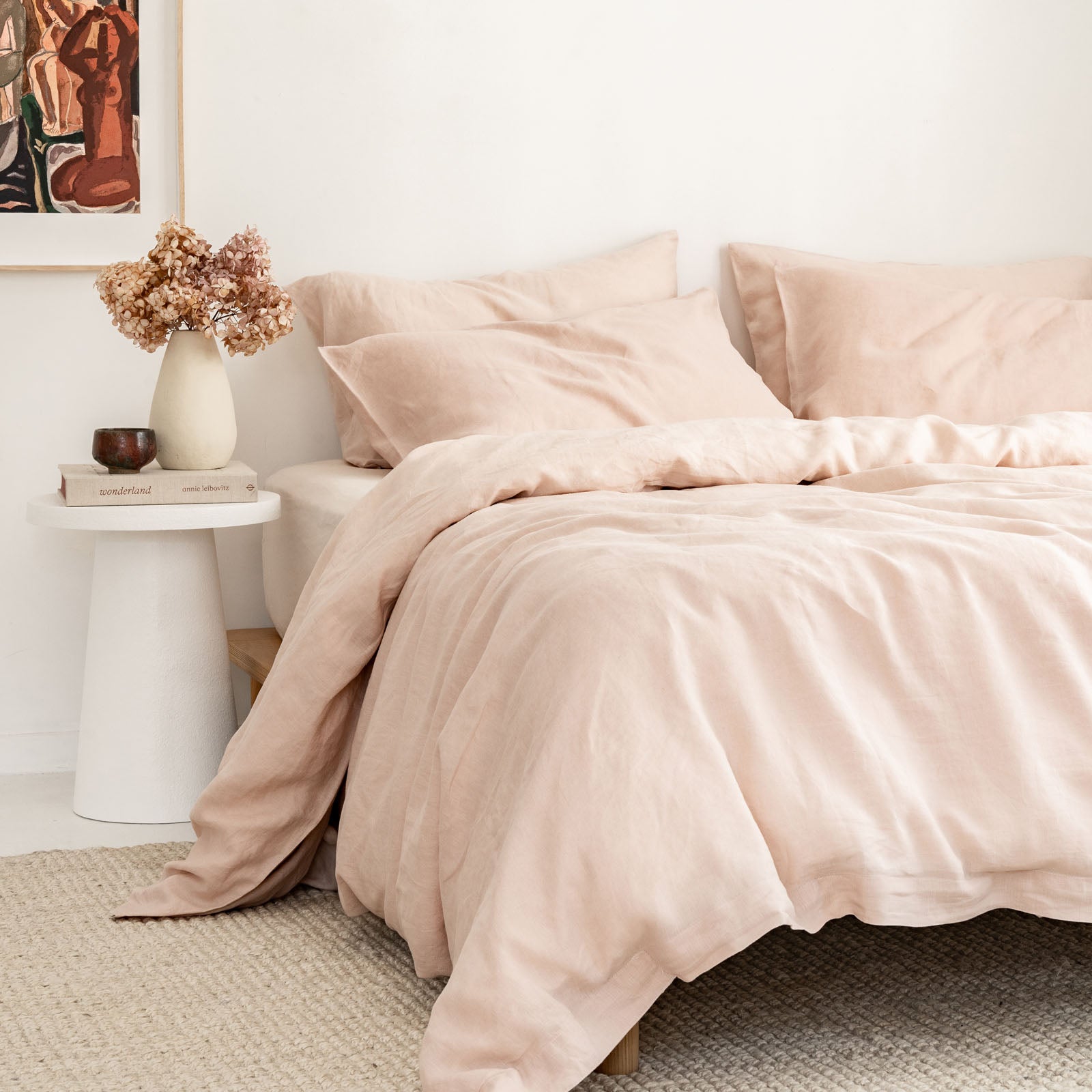 French Flax Linen Pillowcase Set in Blush I Love Linen