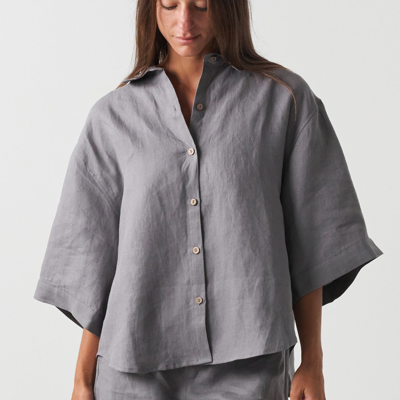 French Flax Linen Ruby Shirt in White – I Love Linen