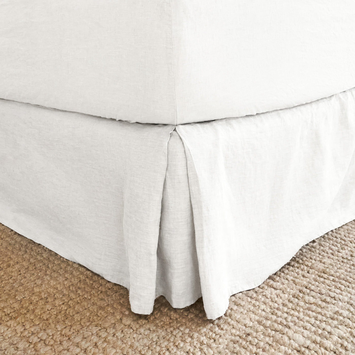 French Flax Linen Valance in White