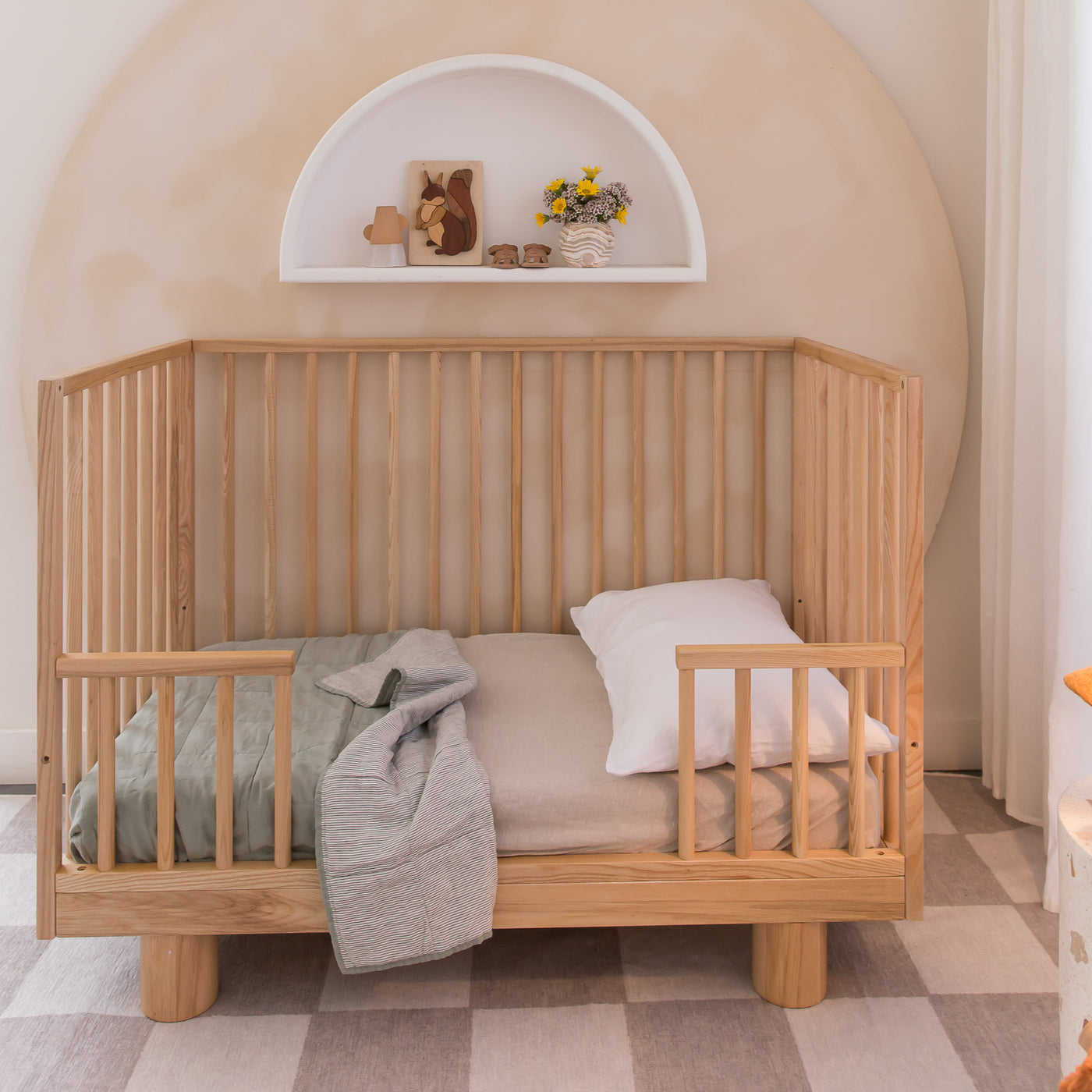 French Flax Linen Cot Sheet in Natural