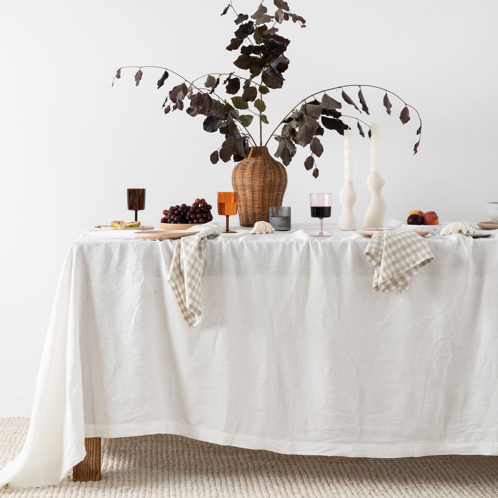 White linen store tablecloths for sale